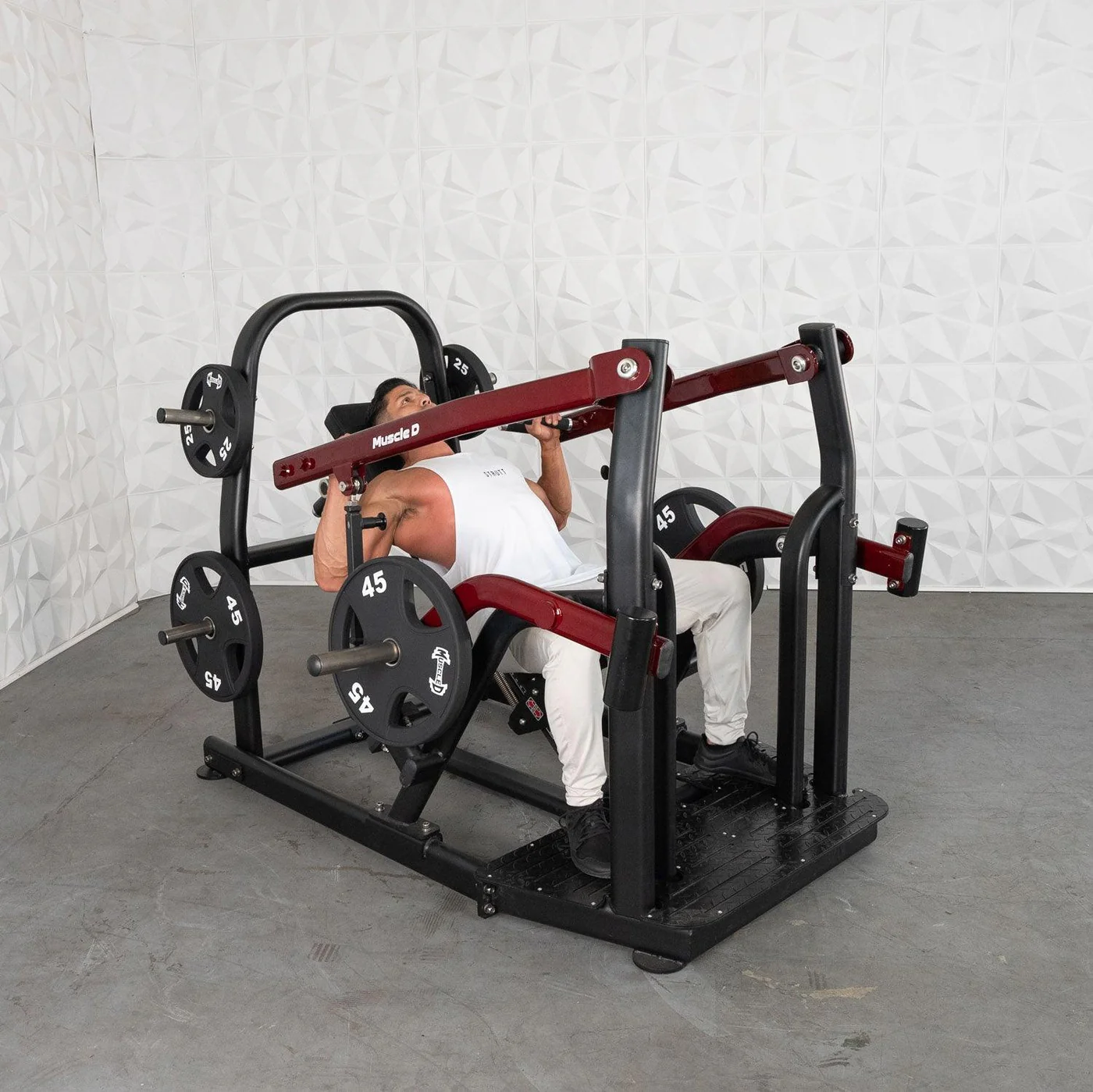 Pro Strength Incline Chest / Shoulder Press - Muscle D Fitness - Adjustable - Plate Loaded - Pec Delt Training