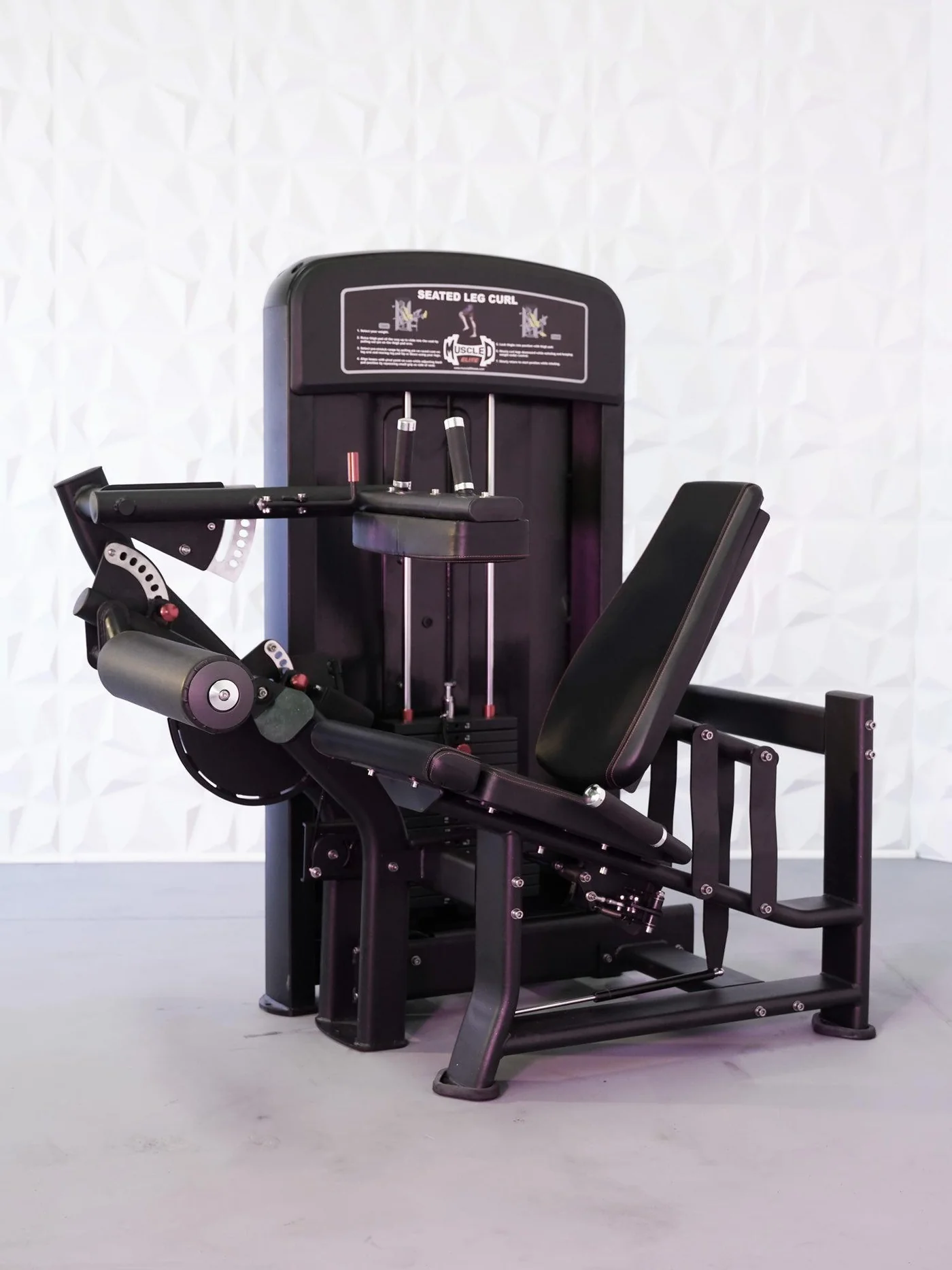 Elite Selectorized Seated Leg Curl - Muscle D Fitness - Commercial - Adjustable Seat - Pin Selectorized - Hamstring Workout